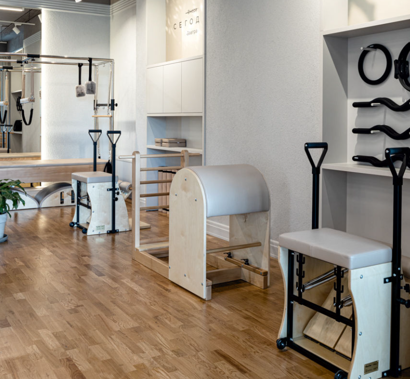 Coaches and clients training in boutique studio