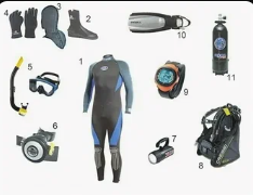 Close view of advanced scuba gear prepared for Atlantic diving